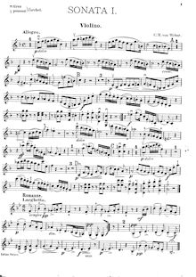 Partition de violon, 6 Sonates progressives, 6 Violin Sonatas, Op.10b par Carl Maria von Weber
