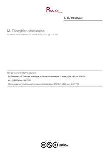 M. Tiberghien philosophe - article ; n°34 ; vol.9, pg 236-259