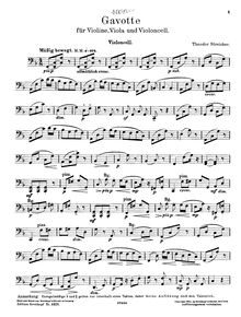 Partition de violoncelle, Gavotte und Menuett, 1. F major ; 2. D major