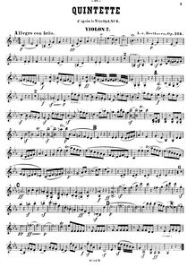 Partition violon 2, corde quintette No.3, Op.104, Quintett für 2 Violinen, 2 Bratschen und Violoncell nach dem Trio Op.1 N°3