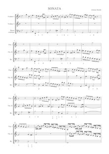 Partition complète, Sonata  pour 2 violons et Continuo, Bertali, Antonio