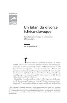 Un bilan du divorce tchéco-slovaque - article ; n°1 ; vol.2, pg 91-115