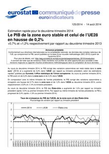 PIB de la Zone Euro - Document Eurostat