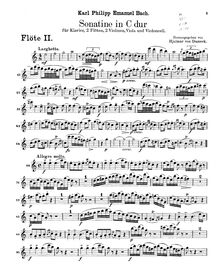 Partition flûte 2, Sonatina en C major, C major, Bach, Carl Philipp Emanuel
