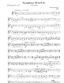 Partition clarinette 2 (A), Symphony No.8, E major, Rondeau, Michel par Michel Rondeau