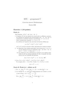 Corrige BTSINDUSPA Mathematiques 2006