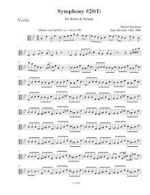 Partition altos, Symphony No.20, B-flat major, Rondeau, Michel par Michel Rondeau