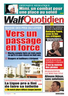 Walf Quotidien n°9162 - du mercredi 12 octobre 2022