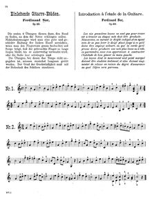 Partition Introduction, No.1-6, 25 Progressive études, Op.60, Sor, Fernando