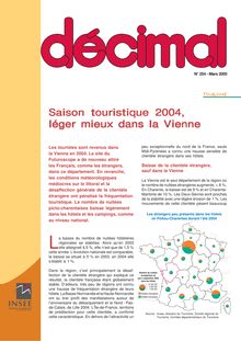 Saison touristique 2004, léger mieux dans la Vienne