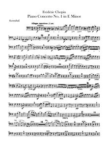 Partition Basses, Piano Concerto No.1, E minor, Chopin, Frédéric