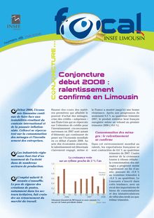 Conjoncture début 2008 : ralentissement confirmé en Limousin