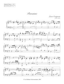 Partition Pavanne (F-sharp minor), Pièces de clavecin du manuscrit Bauyn