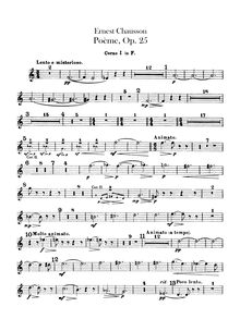 Partition cor 1, 2, 3, 4 (en F), Poème, Op.25, Chausson, Ernest