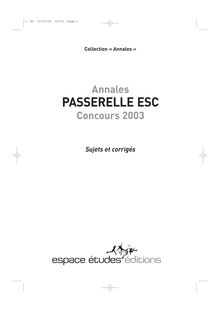 Passerelle 1 et 2 2003 Concours Passerelle ESC