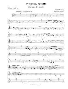 Partition cor 1, Symphony No.29, B♭ major, Rondeau, Michel par Michel Rondeau