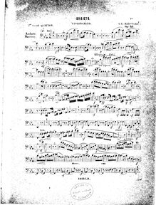 Partition de violoncelle, Piano quatuor No.5, 5e grand quatuor pour piano, violon, alto et violoncelle, Op.141