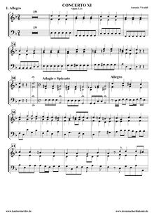 Partition clavecin / orgue, Concerto pour 2 violons et violoncelle en D minor, RV 565
