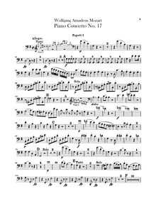 Partition basson 1, 2, Piano Concerto No.17, G major, Mozart, Wolfgang Amadeus