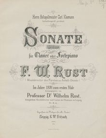 Partition complète, Piano Sonata en D, D, Rust, Friedrich Wilhelm