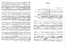 Partition complète et parties, Piano Trio, Op.47, E major