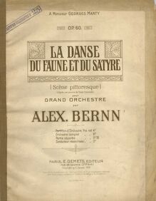 Partition couverture couleur, La danse du Faune et du Satyre, Op.60