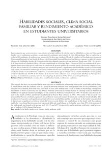 Habilidades sociales, clima social familiar y rendimiento académico en estudiantes universitarios