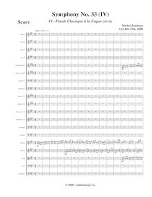 Partition I, Finale Classique à la Fugue, Symphony No.33, A major