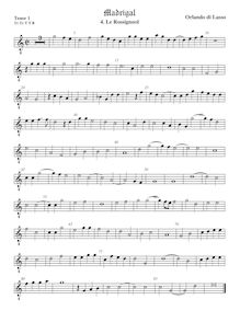 Partition ténor viole de gambe 1, octave aigu clef, Le Rossignuol
