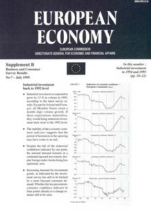 EUROPEAN ECONOMY. Supplement ? Business and Consumer Survey Results No 7 - July 1995