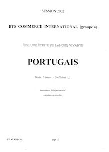 Portugais 2002 BTS Commerce international à référentiel Européen