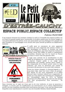 ROCADE MINIERE (A21) UNE CHANCE POUR LES COMMUNES VERTES DU CANTON D HOUDAIN: LE PETIT MATIN D ESTREE-CAUCHY N° 28 - JUIN 2013