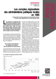 Les comptes régionalisés des administrations publiques locales en 1999