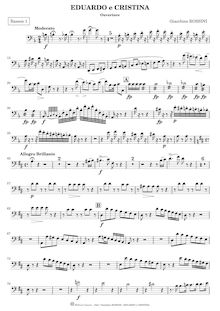 Partition basson 1, 2, Eduardo e Cristina, Dramma in due atti, Rossini, Gioacchino