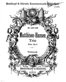 Partition violoncelle, Piano Trio, Matthison-Hansen, Gottfred