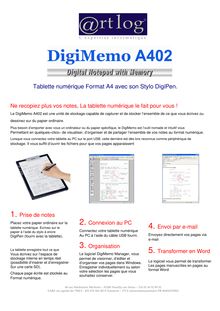 Tablette numérique Digimemo A402 & Stylo Digipen
