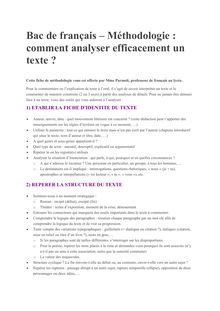 Bac 2014 Fiche methodo Analyser texte