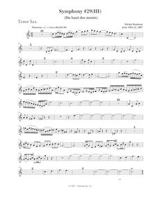 Partition ténor saxophone, Symphony No.29, B♭ major, Rondeau, Michel par Michel Rondeau