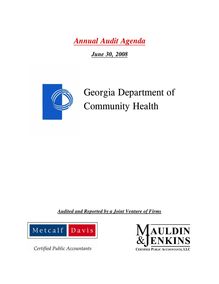 2008 Audit Agenda