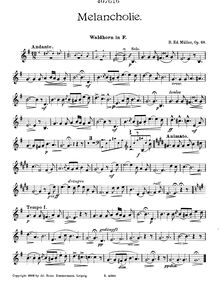 Partition cor , partie, Melancholie, Op.68, Müller, Bernhard Eduard