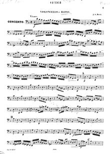 Partition violoncelles / Basses, Concerto pour 2 violons, Double Concerto
