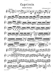 Partition violon 3, Capriccio für drei Violinen, D minor, Hermann, Friedrich