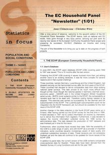 14/01 STATISTIQUES EN BREF - POPULATION ET CONDITIONS SOCIALES