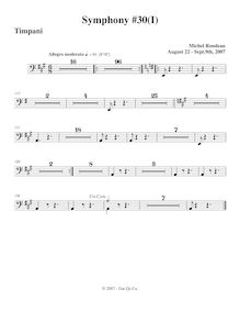 Partition timbales, Symphony No.30, A major, Rondeau, Michel par Michel Rondeau