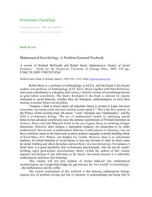 Mathematical sociobiology: A problem-centered textbook