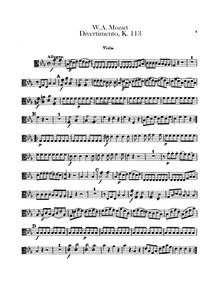 Partition altos, Divertimento, Divertimento No.1, E♭ major, Mozart, Wolfgang Amadeus