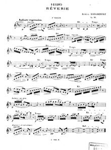 Partition violons I, Rêverie, Op.55, Boisdeffre, René de