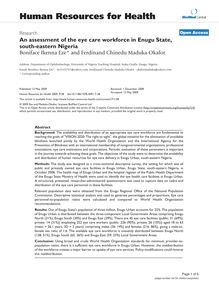 An assessment of the eye care workforce in Enugu State, south-eastern Nigeria