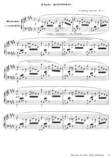 Partition No.3 Etude melodieuse, 8 Morceaux de salon, Czerny, Carl