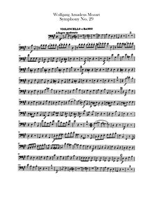 Partition violoncelles / Basses, Symphony No.29, A major, Mozart, Wolfgang Amadeus par Wolfgang Amadeus Mozart